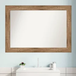 42" X 30" Non-Beveled Owl Wood Bathroom Wall Mirror Brown - Amanti Art -Bathroom Accessories Store GUEST ec88d257 da14 40a8 8023 b84bc939cc37