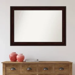 41" X 29" Non-Beveled Bathroom Wall Mirror Coffee Bean Brown - Amanti Art -Bathroom Accessories Store GUEST ecac2918 4951 4b2f 9d62 dc4138d48628