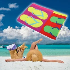 Unique Bargains Soft Absorbent Beach Towel Slippers Pattern Classic Design Colorful 59"x30" For Beach 1 Pcs -Bathroom Accessories Store GUEST ed24e487 878a 420d 8cc1 56cc2cd7cf4c