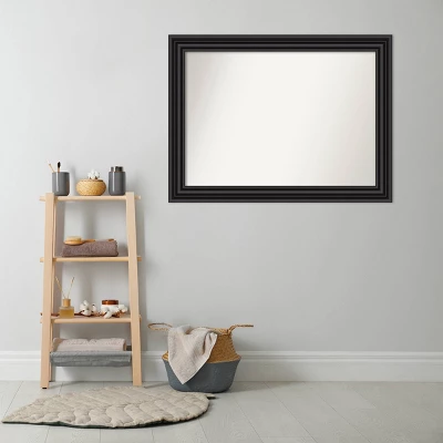 44" X 33" Non-Beveled Colonial Bathroom Wall Mirror Black - Amanti Art 10 44" X 33" Non-Beveled Colonial Bathroom Wall Mirror Black - Amanti Art - Image 8