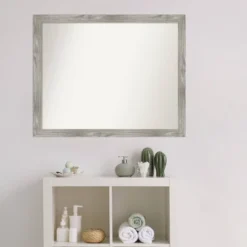 31" X 25" Non-Beveled Dove Square Bathroom Wall Mirror Gray Wash - Amanti Art -Bathroom Accessories Store GUEST f359d989 0f47 4cc8 beac 85243cbf6e0e