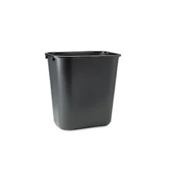 Rubbermaid Commercial Deskside Plastic Wastebasket Rectangular 7 Gal Black 295600BK