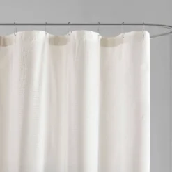Maris Ombre Printed Seersucker Shower Curtain Taupe