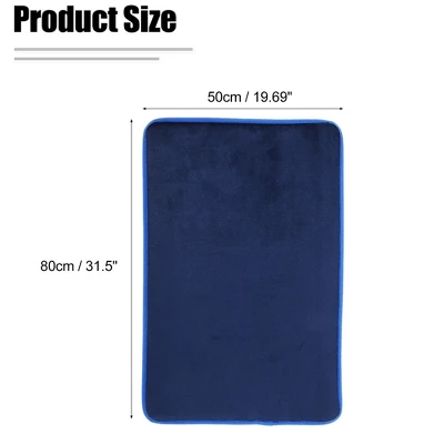 Unique Bargains Solid Color Pattern Bathroom Rugs Polyester Bath Mat Machine Washable Navy Blue 80x50cm 5 Unique Bargains Solid Color Pattern Bathroom Rugs Polyester Bath Mat Machine Washable Navy Blue 80x50cm - Image 3