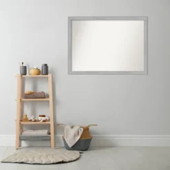 41" X 30" Non-Beveled Vista Brushed Nickel Narrow Bathroom Wall Mirror - Amanti Art 16 41" X 30" Non-Beveled Vista Brushed Nickel Narrow Bathroom Wall Mirror - Amanti Art -Bathroom Accessories Store GUEST f7cb3361 98f5 4f9a 934a e89c47373012