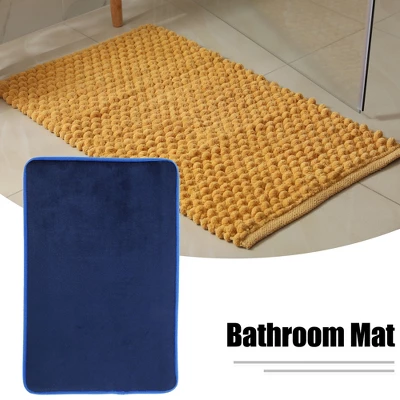 Unique Bargains Solid Color Pattern Bathroom Rugs Polyester Bath Mat Machine Washable Navy Blue 80x50cm 3 Unique Bargains Solid Color Pattern Bathroom Rugs Polyester Bath Mat Machine Washable Navy Blue 80x50cm