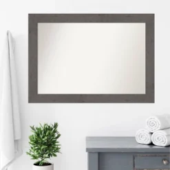 42" X 30" Non-Beveled Rustic Plank Gray Bathroom Wall Mirror - Amanti Art 17 42" X 30" Non-Beveled Rustic Plank Gray Bathroom Wall Mirror - Amanti Art -Bathroom Accessories Store GUEST fa437b2e 3bec 477c a0e2 72cc68f0621a