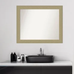 32" X 26" Non-Beveled Mosaic Bathroom Wall Mirror Gold - Amanti Art -Bathroom Accessories Store GUEST fa7685d3 0a9a 4b4c b2c8 3d91b6e46dd8