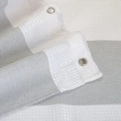 Kate Aurora Coastal Chic Nautical Cabana Striped Fabric Shower Curtain - Standard Size