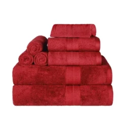 8 Piece Assorted Bath Towel Set, Rayon From Bamboo And Cotton, Ultra-Soft Plush Quick Drying, Solid Terry Towels With Dobby Border By Blue Nile Mills -Bathroom Accessories Store GUEST fc42877a 9785 4df9 b8bf c66246d0012b