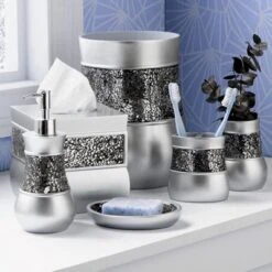 Creative Scents Brushed Nickel Wastebasket -Bathroom Accessories Store GUEST fc83af00 789e 42ce a900 9167a311d13b