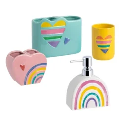 3pc Rainbow Hearts Bathroom Accessories Set - Allure Home Creations 26 3pc Rainbow Hearts Bathroom Accessories Set - Allure Home Creations -Bathroom Accessories Store GUEST fcd37759 f3bb 48da bb1a ed94b7fc3a34