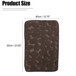 Unique Bargains Cobblestone Pattern Bathroom Rugs Polyester Bath Mat Machine Washable Brown 23.62"x15.75" -Bathroom Accessories Store GUEST fe44ee47 1d02 44c2 b39c 7e071369860b