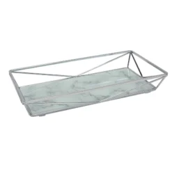 Geometric Tempered Glass Vanity Tank Tray White/Chrome - Home Details -Bathroom Accessories Store GUEST feb86fe9 e66b 413e bd09 38b64393f324